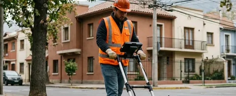 Prospección con georradar en una calle urbana de Providencia