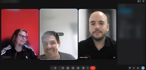 Sesión remota de conversación técnica entre integrantes de Ingesud y Gabriel Jaque