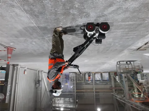 Prospección GPR sobre una losa de infraestructura urbana