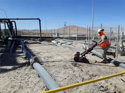 Prospección GPR de redes soterradas en una planta industrial